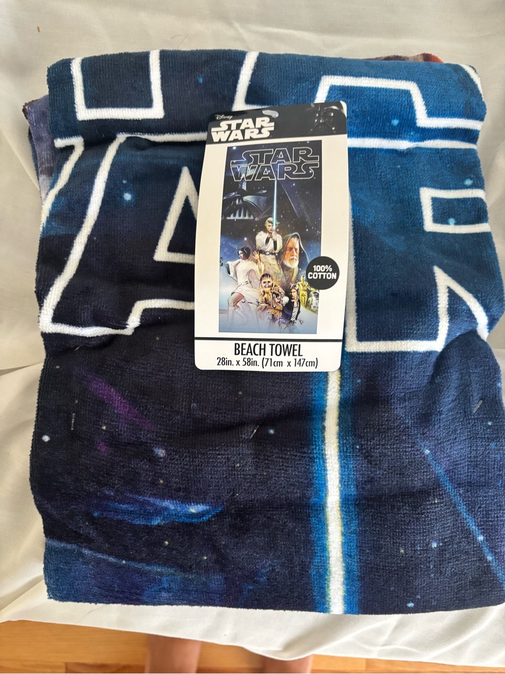 Star Wars Kids Pajama-Style Beach Towel in Blue and White Galaxy
